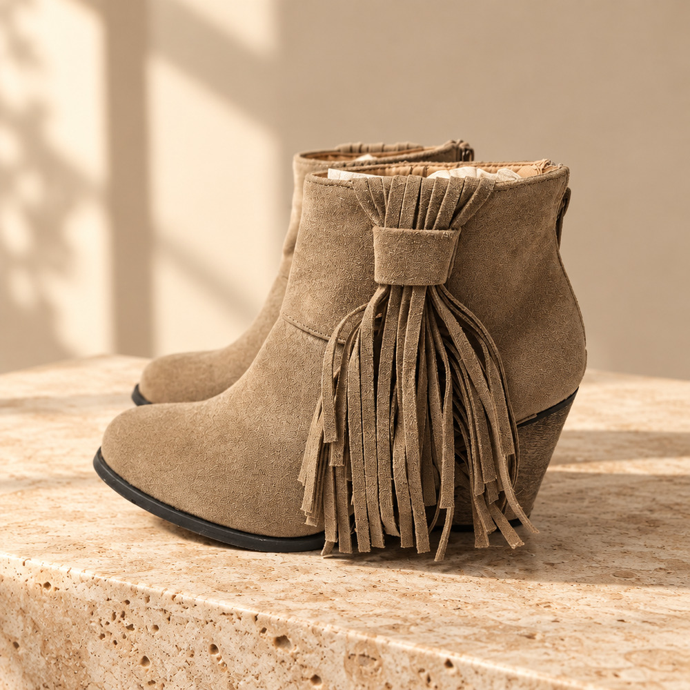 NWT Easy Fringe Booties 3" Heel size 6